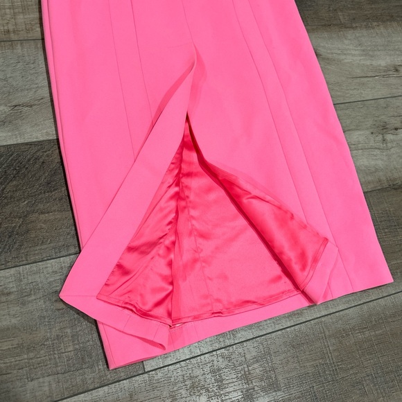 NWT A.L.C. Elizabeth strapless pink sheath midi dress in grapefruit - Picture 8 of 10